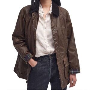 Barbour Beadnell Water Resistant Waxed Cotton Jacket in Bark